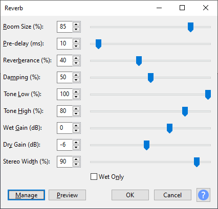 best audacity settings for voice over